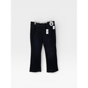 NWT CURVE APPEAL Size 16/33 Inseam Actual 32in High Rise Flare Dark Blue Jeans